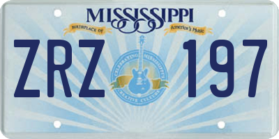 MS license plate ZRZ197