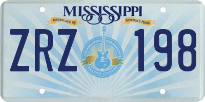 MS license plate ZRZ198