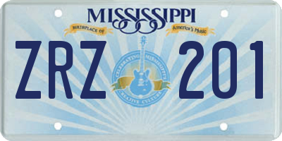 MS license plate ZRZ201