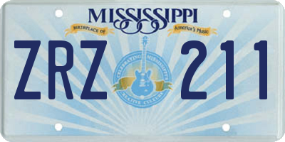 MS license plate ZRZ211