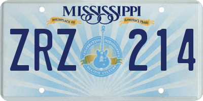 MS license plate ZRZ214