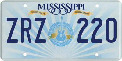 MS license plate ZRZ220