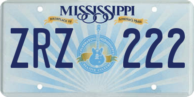 MS license plate ZRZ222