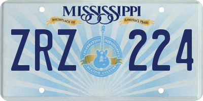 MS license plate ZRZ224