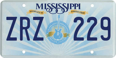 MS license plate ZRZ229
