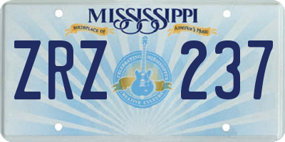 MS license plate ZRZ237