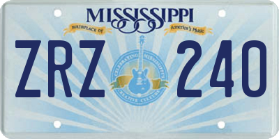MS license plate ZRZ240
