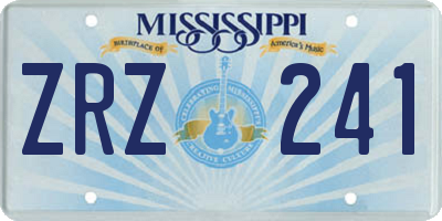 MS license plate ZRZ241