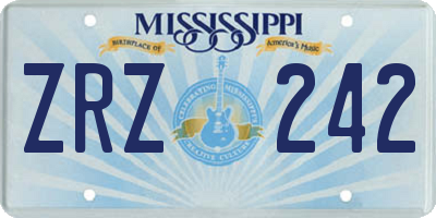 MS license plate ZRZ242