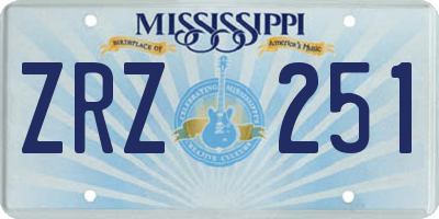 MS license plate ZRZ251