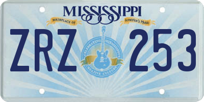 MS license plate ZRZ253