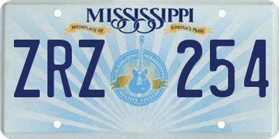 MS license plate ZRZ254