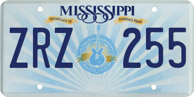 MS license plate ZRZ255