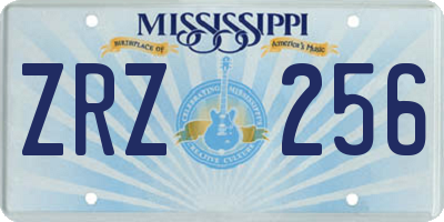 MS license plate ZRZ256