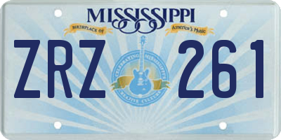 MS license plate ZRZ261