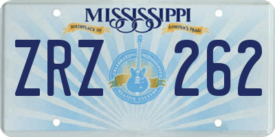 MS license plate ZRZ262