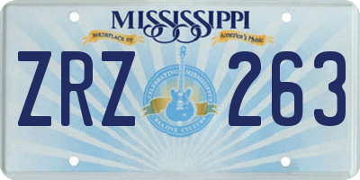 MS license plate ZRZ263