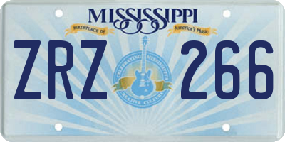 MS license plate ZRZ266