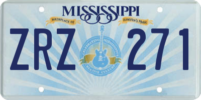 MS license plate ZRZ271