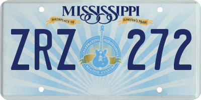 MS license plate ZRZ272