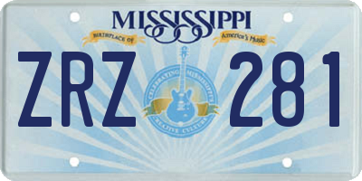 MS license plate ZRZ281
