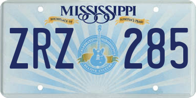 MS license plate ZRZ285