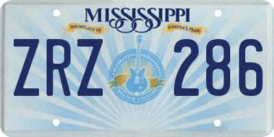 MS license plate ZRZ286