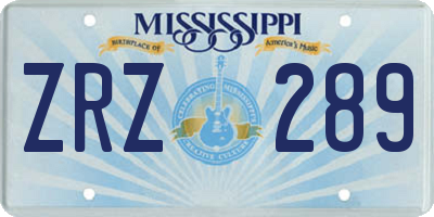 MS license plate ZRZ289