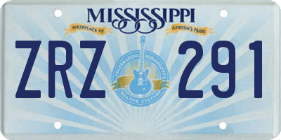 MS license plate ZRZ291