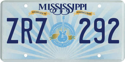 MS license plate ZRZ292