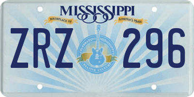 MS license plate ZRZ296