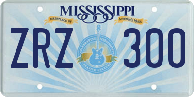 MS license plate ZRZ300