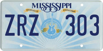 MS license plate ZRZ303