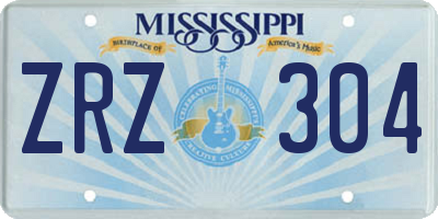 MS license plate ZRZ304