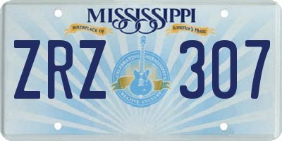 MS license plate ZRZ307