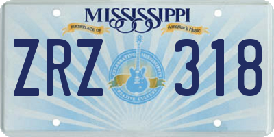 MS license plate ZRZ318