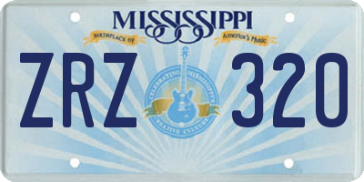 MS license plate ZRZ320