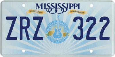 MS license plate ZRZ322