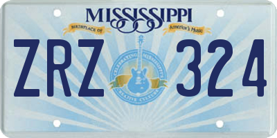 MS license plate ZRZ324