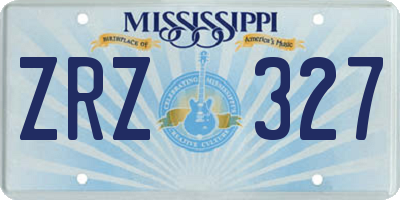 MS license plate ZRZ327