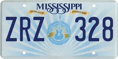 MS license plate ZRZ328