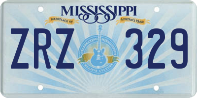MS license plate ZRZ329