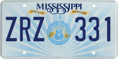 MS license plate ZRZ331