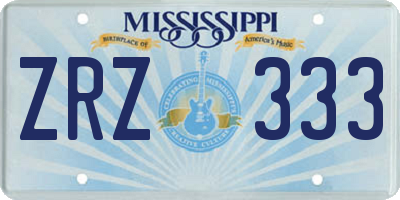 MS license plate ZRZ333