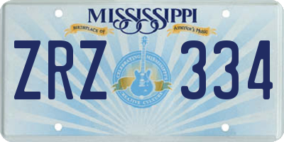 MS license plate ZRZ334