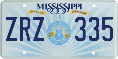 MS license plate ZRZ335