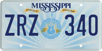 MS license plate ZRZ340