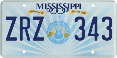 MS license plate ZRZ343