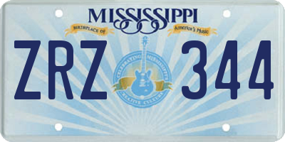 MS license plate ZRZ344