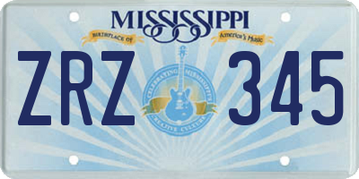 MS license plate ZRZ345